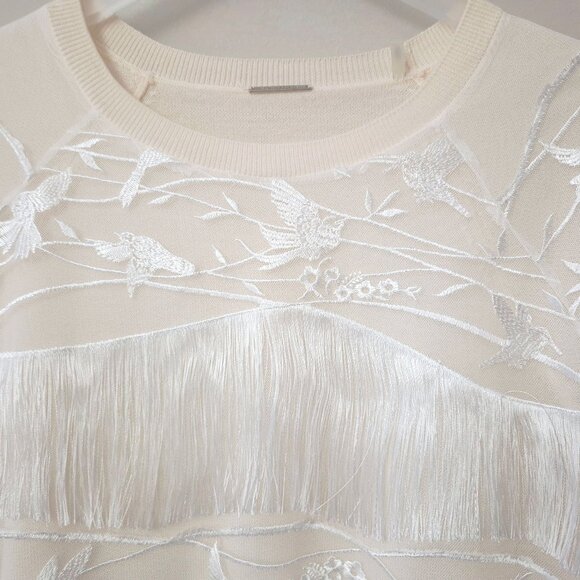 NWOT Elie Tahari Merino wool tulle sweater top, M - Picture 5 of 7